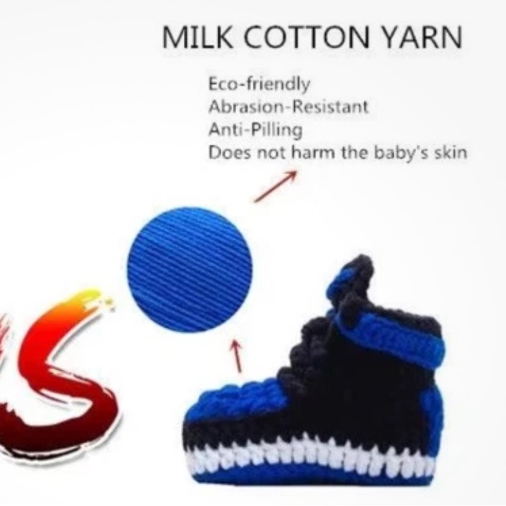 New hand knit Nike dunk baby shoes size 11cm - Picture 4 of 4